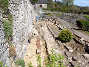 An old walled garden undergoing restoration.
